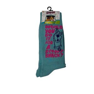 Scooby Doo Crew Socks Teal Cartoon Graphic “Scooby Snack” One Size